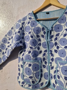 Handmade Knitted Reversible Eco-Friendly <b>Quilted</b> Breathable Vintage Animal Print Hooded Women's Bomber <b>Jacket</b> for Winter Ethnic - Product Image 3