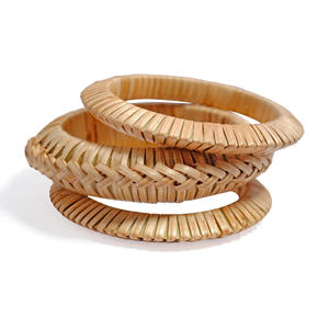 Bracelets fins pour femmes, accessoires faits à la main, bracelets en rotin, bracelets statement - Product Image 2