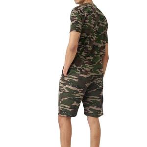 Men's Camouflage T-Shirt And Shorts <b>Set</b> Crew Neck Casual Summer Wear Breathable <b>Knitted</b> Cotton Outfit - Product Image 3
