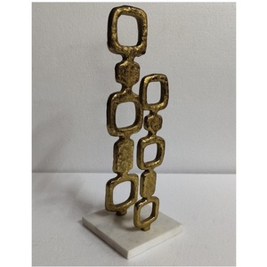 Sculpture artisanale avec base en bois, décoration d'intérieur, design en forme de cœur, couleur argentée, pour décoration de table et ornements de Noël - Product Image 5