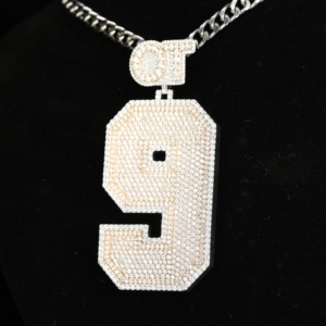 Colgante de letras personalizado con incrustaciones de moissanita y perlas de agua dulce, de plata de ley 925, para cadena cubana, joyería de rapero, colgante certificado - Product Image 1