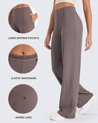 Women's Knitted Solid Color Full Length Loose Fit <b>Pants</b> With Large Pockets Elastic Waistband Breathable Casual Wear All Seasons - Product Image 2