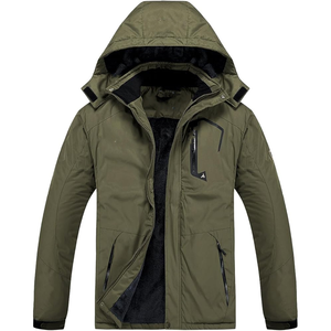 Veste softshell unisexe grande taille imperméable coupe-vent respirante légère doublée de polaire noire avec capuche zippée pour la randonnée hivernale - Product Image 1