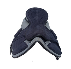 Selle de cheval Freemax sans arceaux, grise et noire, légère, flexible, selle d'équitation réglable, sangle confortable, ensemble de selle d'entraînement - Product Image 2