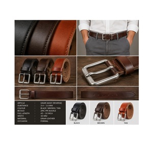 High Quality Genuine Leather Fashion Belt for Men with Pin Buckle for Daily Office and Casual Use Available At Competitive Price - Product Image 1