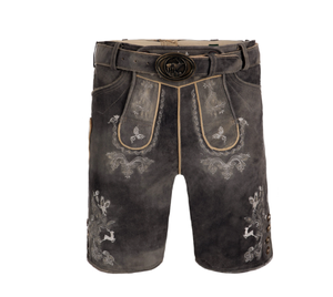 Nuevos Lederhosen Alemanes Austriacos para Hombre, Pantalones Cortos de Cuero Vintage con Bordado Tradicional Bávaro - Product Image 1