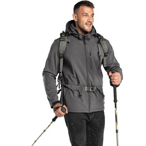 Chaqueta Cortavientos Ligera para Hombre, Ecológica, Transpirable, Impermeable, de Secado Rápido, con Logotipo Frontal en Lona y Capucha, para Invierno - Product Image 1