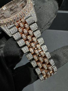 Reloj de Lujo de Moda Hip Hop de Acero Inoxidable con Diamantes de Moissanita VVS, Movimiento de Cuarzo, para Hombre, Logotipo Personalizado, Venta al por Mayor, Pasa el Test de Diamantes - Product Image 5