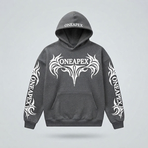 Sweat-shirt à capuche gris foncé brodé pour homme, en molleton de coton premium, style streetwear, avec logo personnalisé, vente en gros, tendance - Product Image 4