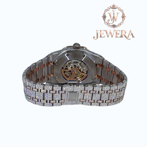 Export Quality Mossinate Elegant Gold and Silver Stainless Steel <b>Watch</b> Genuine Diamond Detailing <b>for</b> a Luxurious Look and Feel - Product Image 4