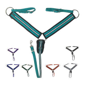 Collier de poitrail pour cheval en cuir de vachette de qualité supérieure, imprimé avec un logo personnalisé, style ranch, robuste - Product Image 2