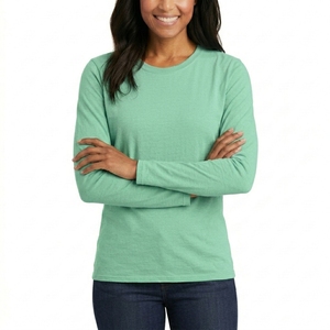 Solid Long Sleeve Women T Shirt Premium Cotton Fabric Regular Fit Soft Breathable Casual Daily Wear Shirt <b>Top</b> - Product Image 4