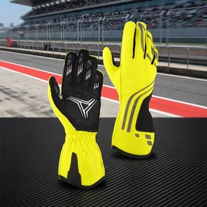 Gants de course unisexes en nylon à doigts entiers, jaunes et noirs, respirants, pour le motocross, la conduite en extérieur et les activités sportives - Product Image 5