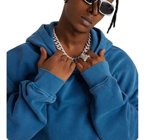 Conception de logo, sweat-shirt en coton noir 800 g/m², surdimensionné, lavage vintage, sweat-shirt vierge 1000 1800 g/m², sweat-shirt vintage pour homme, poids lourd 900 g/m² - Product Image 2