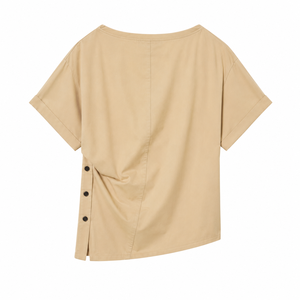 T-shirt pour femme en coton 100% de qualité supérieure, col rond, coupe classique, personnalisable, streetwear décontracté, haut tendance - Product Image 2