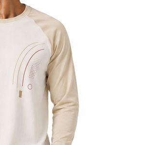 <b>White</b> And Raglan Long Sleeve T Shirt Men Premium Cotton Crew Neck Graphic Casual Baseball Tee Custom OEM Streetwear Apparel - Product Image 4