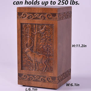 Urnes funéraires décoratives en bois naturel faites à la main de style américain moderne pour adultes, pour hommes et femmes, à bas prix - Product Image 2