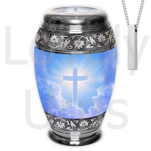 Urna Funeraria Grande de Metal Azul Medianoche Clásico para Cenizas Humanas, Urna Conmemorativa para Adultos, Proveedor de Fábrica OEM ODM - Product Image 2
