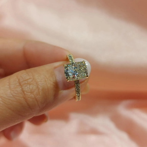 2 carat Women's Rose Gold Asscher Brilliant Cut Diamond <b>Solitaire</b> Engagement <b>Ring</b> Classic Style Natural Diamond Jewelry luxury - Product Image 1