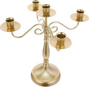 Candelabros de Latón en Color Dorado, Candelabros para Mesa de Boda, Candelabros para Eventos de Boda, Candelabros Altos en Oferta - Product Image 2
