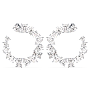 ต่างหูห่วงเพชรโมอิสซาไนต์ REYES ทองคำขาว 14K แท้ รับรองโดย GRA ของขวัญวันครบรอบแต่งงานที่สมบูรณ์แบบ เครื่องประดับชั้นดีสำหรับผู้หญิง - Product Image 4