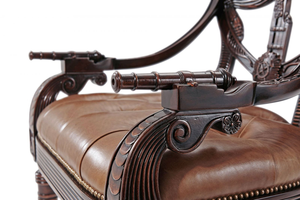 Fauteuil en bois massif de style victorien britannique, chaise nautique de luxe sculptée à la main - Product Image 4