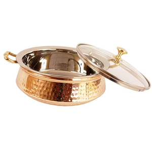 Pure <b>Copper</b> Hot Set Bowl With <b>Handle</b> And Lids Polish Finished For Home Metal Serving Hot Set Bowl For <b>Kitchen</b> Use Kitchenware - Product Image 5
