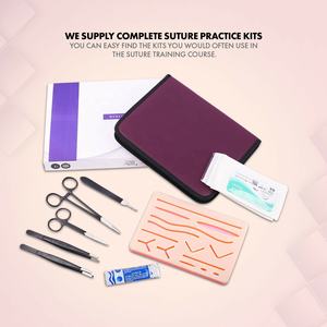 ชุดอุปกรณ์เย็บแผลแบบครบสมบูรณ์สำหรับนักผ่าตัด,อุปกรณ์แผ่นซิลิกอนจำลองผิวใช้ซ้ำได้สำหรับนักเรียนแพทย์และสัตว์แพทย์ - Product Image 3