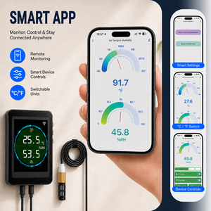Thermomètre hygromètre intelligent double WiFi et Bluetooth, surveillance de la température et de l'humidité à distance 24h/24 et 7j/7 avec lecture en temps réel - Product Image 3