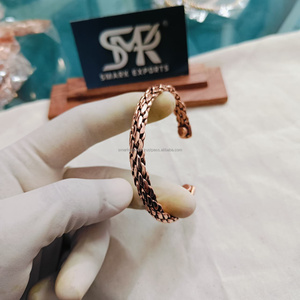 Brazalete de cobre trenzado hecho a mano, brazalete de diseño tejido Kada, brazalete de pulsera para hombres y mujeres, joyería curativa tradicional - Product Image 5