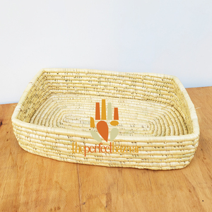 Vintage Waterproof Moonj Grass Tray Moonj Grass Tray-Waterproof Eco-Friendly Mini with Handle Rectangular Design Vintage Style - Product Image 5