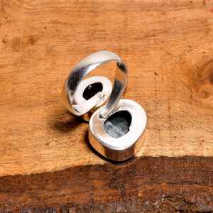 Bague en quartz rutile noir, argent sterling 925, style bohème, bijoux faits à la main, cadeau - Product Image 6