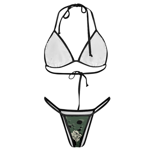 Ensemble de bikini personnalisé pour femme à imprimé camouflage, maillot de bain triangle dos nu, string échancré - Product Image 5