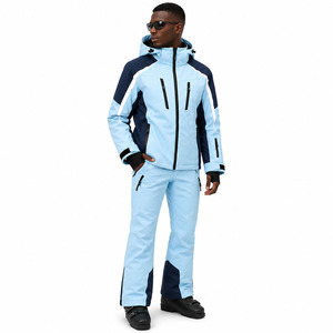 Ensemble veste et pantalon de ski imperméable pour homme, bleu clair marine, combinaison de snowboard d'hiver, coupe-vent, respirant, équipement de neige pour l'extérieur - Product Image 3
