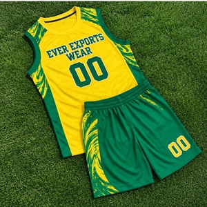 <b>Yellow</b> Green Basketball Jersey <b>Shorts</b> Set Custom Basketball Uniform with Personalized Team Names and Player Numbers Club Apparel - Product Image 1