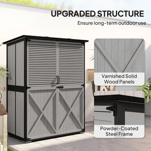 Grande Capanno da Giardino per Esterni, Casetta Attrezzi Moderna Industriale in PVC Ecologico e Acciaio Zincato Impermeabile per Deposito Biciclette - Product Image 4