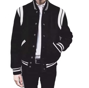 Chaqueta Varsity de Lona Acolchada Unisex con Logotipo Personalizado en Relieve, Estilo Urbano, Corte Ajustado, Manga Larga, Forro de Algodón para Invierno - Product Image 2
