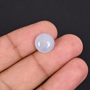 อะความารีนธรรมชาติ 4.5 กะรัต 11 มม. รูปทรงกลมแบบคาโบชอง พลอยเม็ดเดี่ยว - Product Image 2
