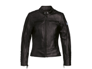 Veste de moto de sécurité pour femme BW Womens Schwabing en cuir de vachette noir, style Cafe Racer, Urban/Heritage, Racing, Roadster, homologuée CE - Product Image 1