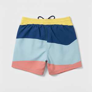 Shorts de Baño para Hombre con Bloques de Color, Logotipo D Bordado, Secado Rápido, Cintura con Cordón Ajustable, Estilo Casual - Product Image 2