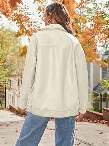 Genuine Cow Skin Leather Women's Oversized Eco-Friendly Beige High Quality Wholesale Fashion Motorcycle Bomber Jackets OEM - Product Image 5