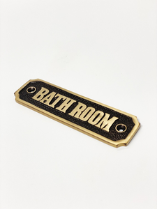 Letrero Metálico Vintage para Baño con Letras en Relieve, Acabado Negro, Placa Decorativa para Montar en la Pared, Placa con Nombre para Puerta de Casa u Hotel - Product Image 1