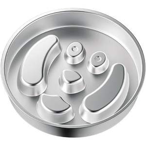 Comedero Lento de Acero Inoxidable para Perros, Plato Antideslizante para Lamer, para Cachorros y Gatos, Plato para Comida de Mascotas, Diseño de Corazón, Forma Redondeada - Product Image 2