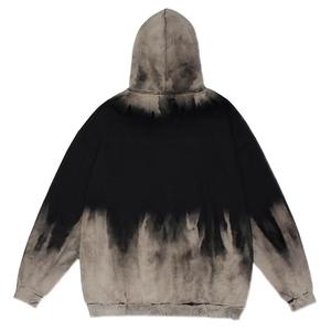 Sweat à capuche zippé 100 % coton effet vieilli avec broderie personnalisée, coupe classique, design délavé à l'acide pour homme - Service OEM disponible - Product Image 1
