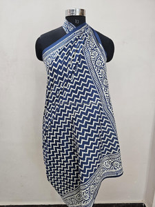 Pareo de algodón suave con estampado de bloques indios Beach & Resort Wear - Product Image 6