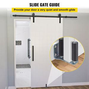 Regolabile 6 \ "cancello scorrevole guida rullo in Nylon nero vernice zinco bulloni staffa a forma di L per porta porta a scorrimento - Product Image 2