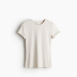 T-shirt ajusté en microfibre pour femme, extensible, doux, léger, respirant, pour tous les jours, décontracté, vêtement de sport - Product Image 4