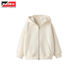 เสื้อฮู้ดซิปครีมสีน้ำตาลทรงโอเวอร์ไซส์สำหรับทุกเพศ ยี่ห้อ INDEX SPORTSWEAR เหมาะสำหรับใส่ลำลองในฤดูใบไม้ร่วง ผลิตจากผ้าฝ้าย 100% แบบเฟรนช์เทอร์รี่ถัก - Product Image 1