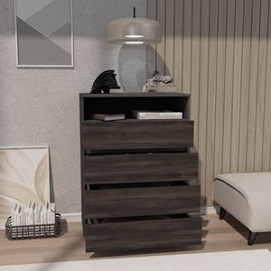 Alpine Modern Matt Grey <b>4</b>-<b>Drawer</b> Dresser with Spacious <b>Storage</b> and Stylish Handles - Product Image 2
