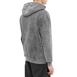 Sweat à capuche oversize pour homme, délavé à l'acide, style décontracté, vintage, épais, pour l'hiver, avec logo personnalisé - Product Image 6